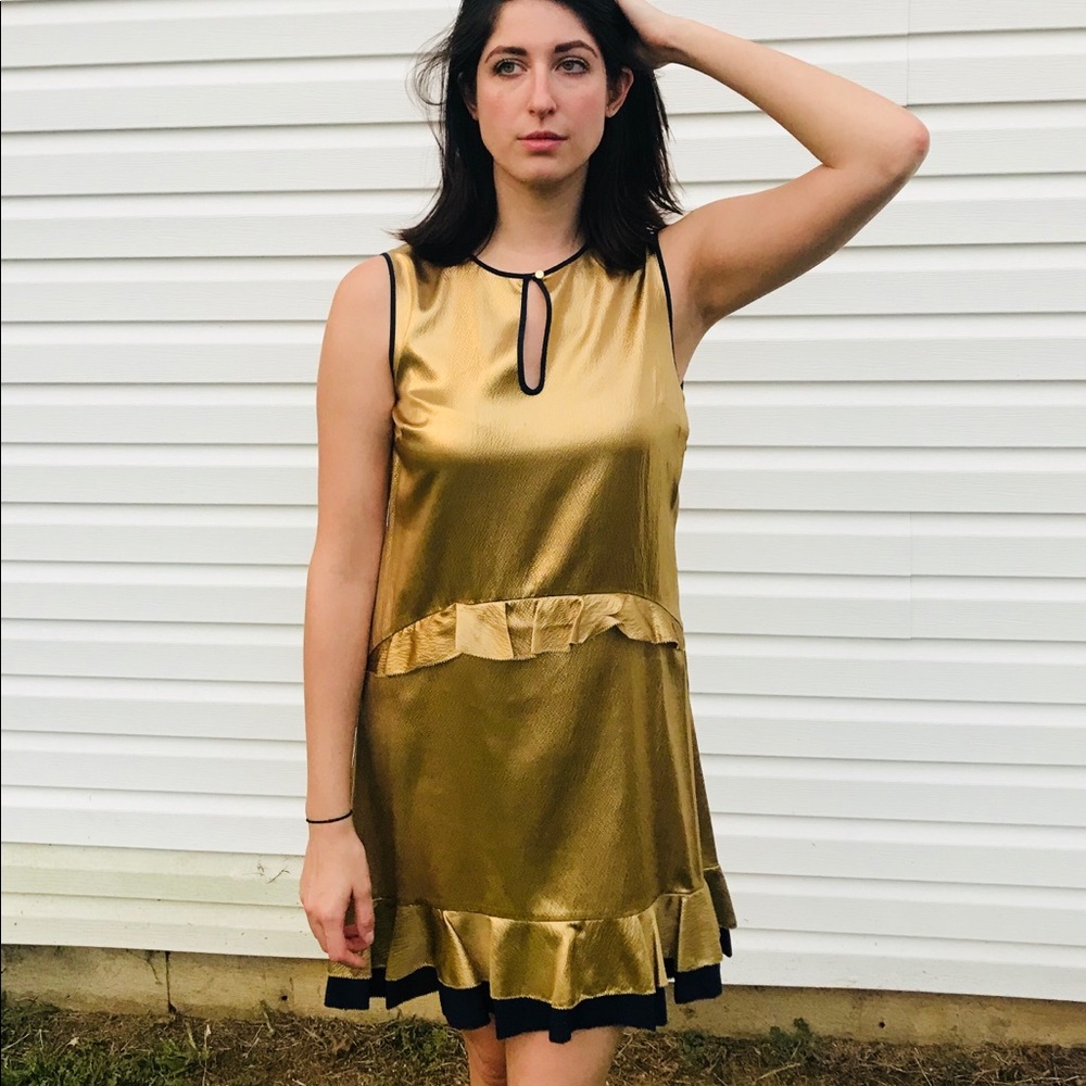 🆕 NWT Gold hammered silk Juicy Couture dress